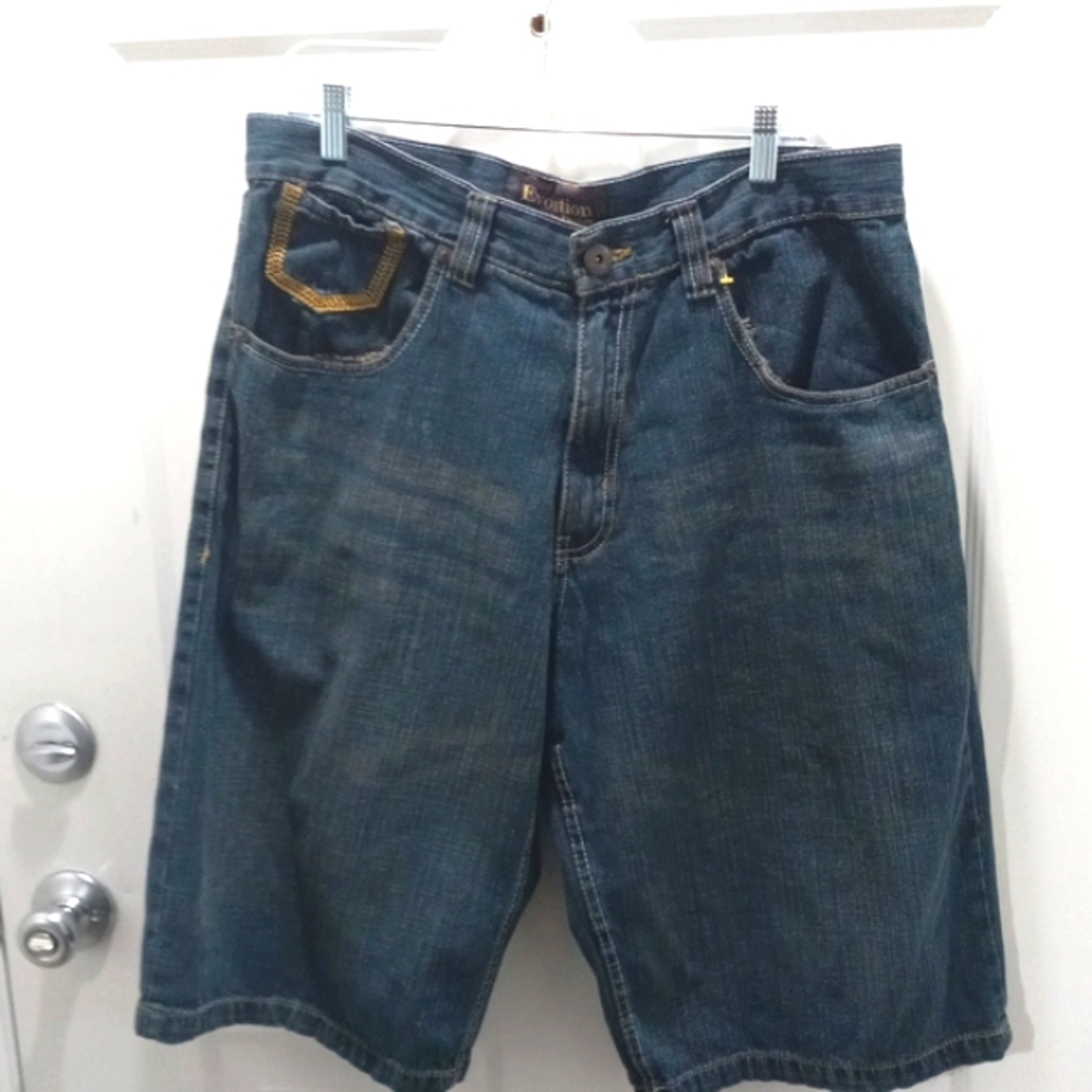 Evolution Sz 36" Waist Jean Shorts, wide leg